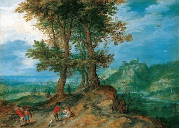 ヤン・ブリューゲル（父）《市場への道》1604年、油彩・銅板