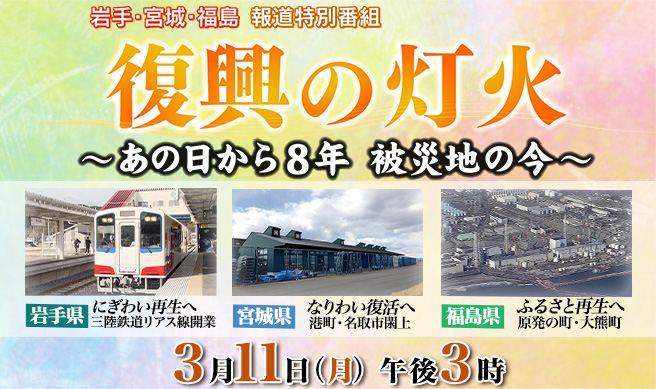 「復興の灯火　～あの日から8年 被災地の今～」 