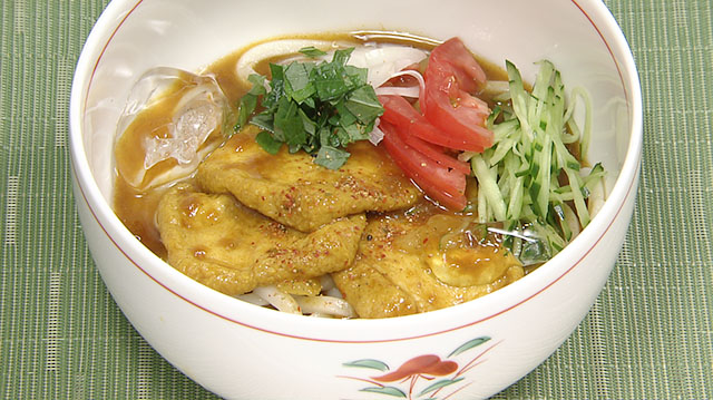 冷たいキツネカレーうどん