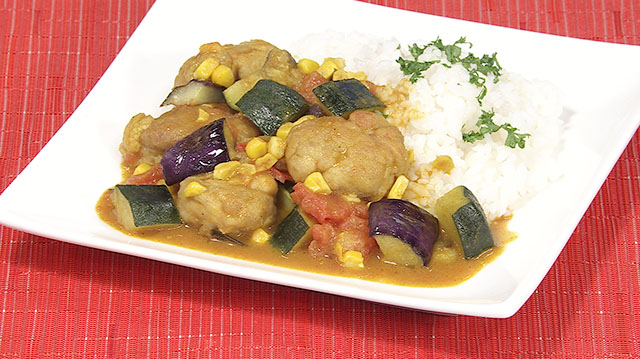 豚肉と夏野菜のカレー風味煮