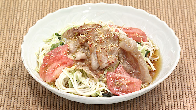 豚バラとキャベツのサラダうーめん