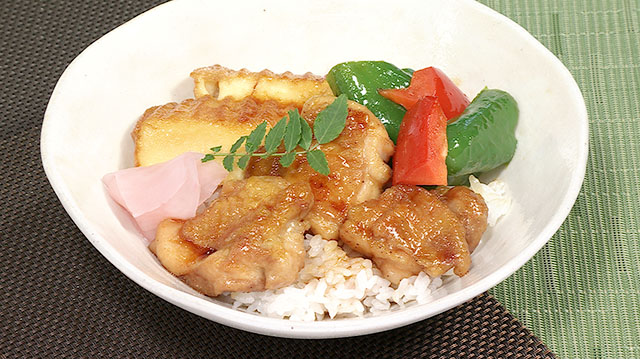 鶏と豆腐の照り焼き丼