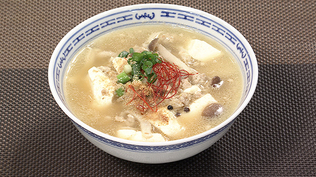 豆腐と長芋の坦々スープ