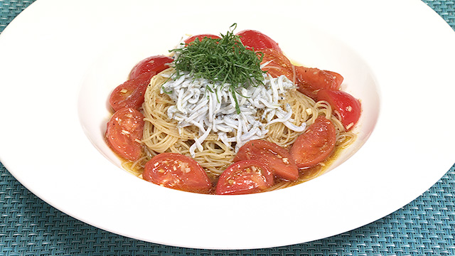 フルーツトマトとしらすの冷製カッペリーニ