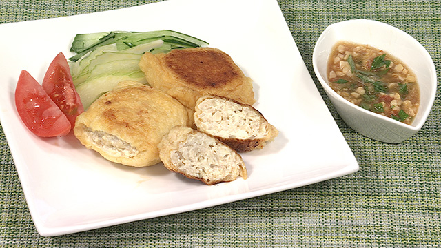 豆腐ハンバーグ　特製納豆ソース