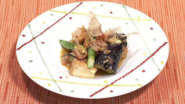 厚揚げとナスの醤油麹炒め