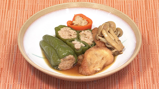 ピーマンの肉詰め煮