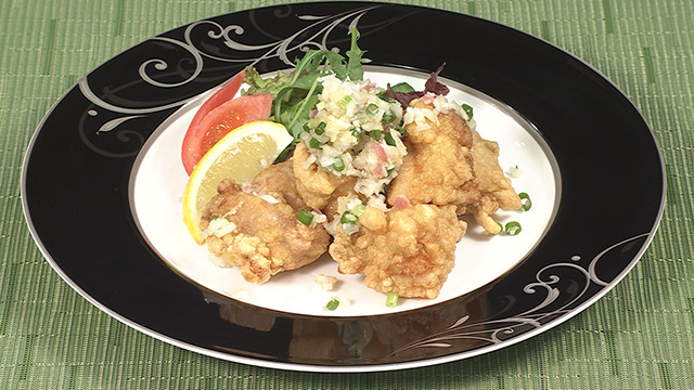 鶏の唐揚げ 梅ネギソース