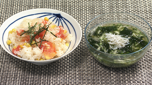 トマトご飯 きゅうりのスープ