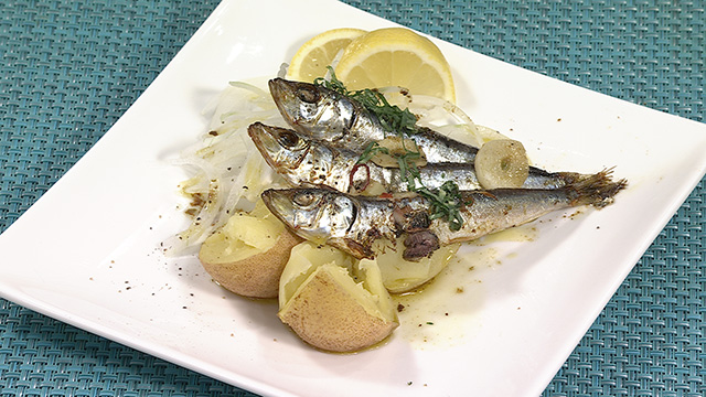 目刺しのオリーブ油煮 じゃがいも添え