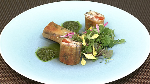 秋刀魚と茄子の包み焼き