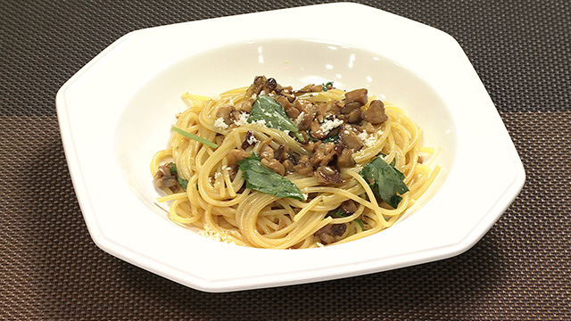 椎茸バターのパスタ