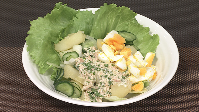 ツナマヨソースのしっとりじゃがいもサラダ