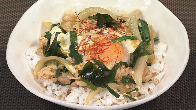 豚肉とニラのさっと煮ご飯