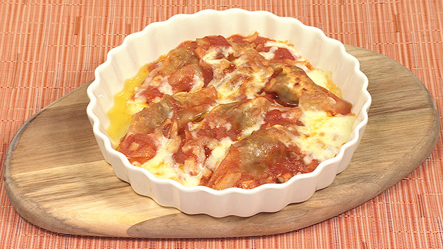 ラビオリ風のトマトグラタン