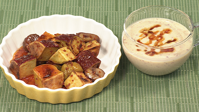 キャラメルマスタードの大学イモとおまけのシェイク