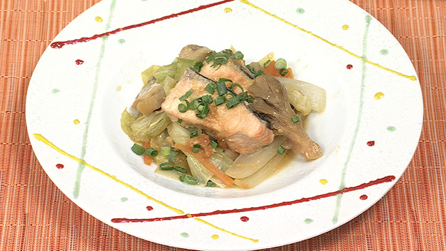 発酵秋鮭のチャンチャン焼き