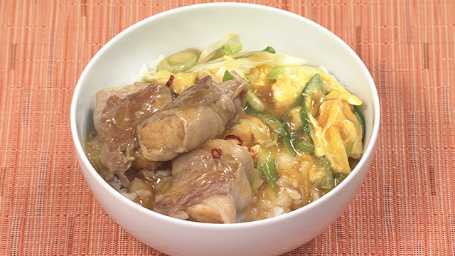 肉巻き豆腐＆ねぎ玉丼