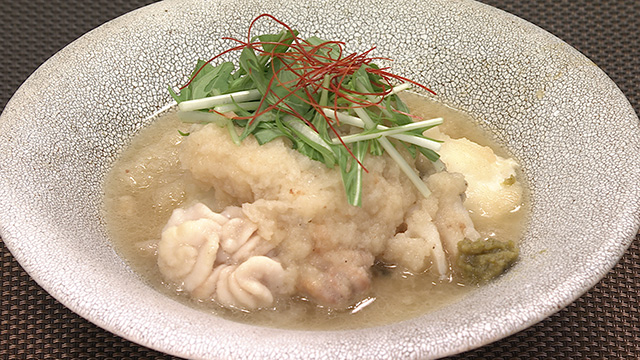 鱈と白子　長芋の霙煮