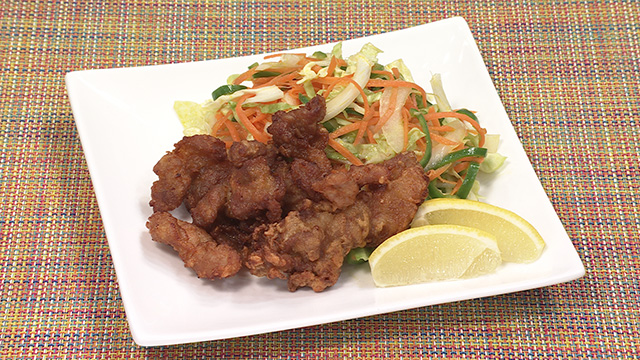 豚肉の竜田揚げ&パワフルサラダ添え