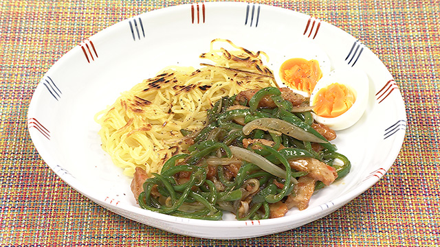 青椒炒めの「焼き」焼きそば