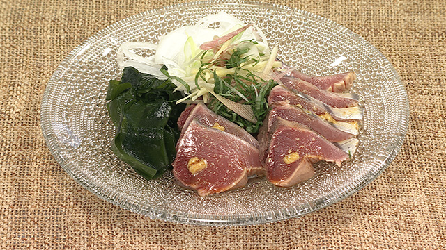 カツオのしょうゆ煮たたき