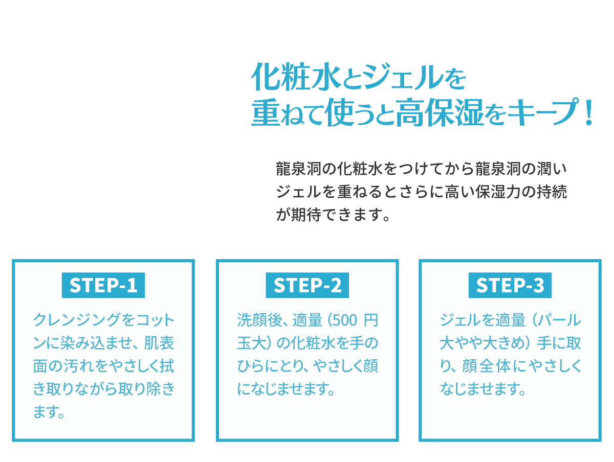 化粧水とジェルを重ねて使うと高保湿をキープ