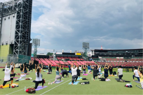 スマイルグリコパークでスローエアロビック体験